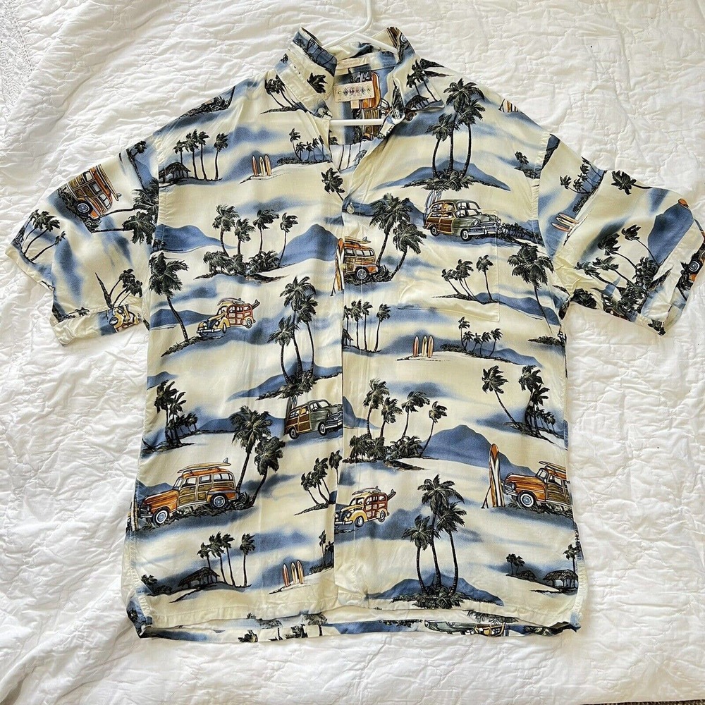 VINTAGE Campia Moda Hawaiian Shirt XL VACATION SURF Short Sleeve Button Up